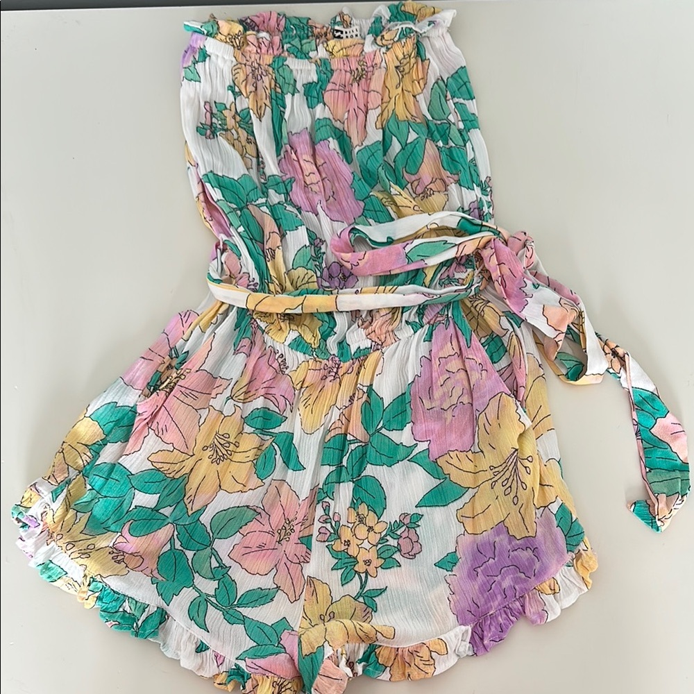 Floral Romper with Belt